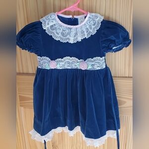 She Wore Blue Velvet, 3 Toddler  Lace Dress  Zipper